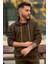 Erkek Kapşonlu Unisex Haki Sweatshirt Hoodie Oversize 1