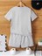 Little Boss Baskılı Pamuklu Çocuk Gri Şort T-Shirt Takım - Kız Erkek Çocuk Yazlık Bisiklet Yaka 2