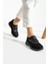 Siyah Anatomik Esnek Taban Slip-On Spor Ayakkabı Günlük Sneaker 1