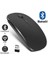 Şarjlı Mouse 2.4ghz USB Wireless ve Bluetooth Lu Sessiz Mat Siyah 2