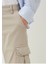 Erkek Kargo Cep Krem Baggy Pantolon 3