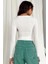 Beyaz Bisiklet Yaka Basic Uzun Kollu Body 3