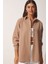 Oversize Basic Gömlek Vizon 2