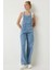 Askılı Denim Bahçıvan Tulum Açık Mavi 2