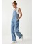 Askılı Denim Bahçıvan Tulum Açık Mavi 3