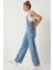 Askılı Denim Bahçıvan Tulum Açık Mavi 5