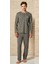 Pijadore Erkek Gri Pamuklu Uzun Kollu Pamuklu Pijama Takımı 1757 1