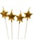 4'lü Gold Altın Sarısı Yıldız Mum Gold Parlak Doğum Günü Mumu 14 cm 1