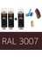 2 Adet Sprey+1 Adet Vernik Siyah Kırmızı RAL-3007 Sprey Boya Seti 400 Ml+Zımpara+Kağıtbant+Eldiven 1