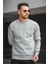 Trc 2737 Üç İplik Şardonlu Kabartma Baskılı Bisiklet Yaka Erkek Sweatshirt 3