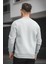 Trc 2737 Üç İplik Şardonlu Kabartma Baskılı Bisiklet Yaka Erkek Sweatshirt 4