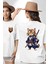 Japon Samuray Kılınç Beyaz Oversize Kadın Erkek Ön ve Sırt Baskılı Tişört 1