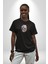 Beyaz Kaplan Ailesi Renkli Tüyler Siyah Oversize Kadın Erkek Ön Orta Minimal Baskılı T-Shirt 5