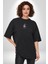Renkli Noel Baba Yeni Nesil Gözlüklü Siyah Oversize Kadın Erkek Ön Orta Minimal Baskılı T-Shirt 2