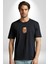 Golden Çiçekli Baby Face Siyah Oversize Kadın Erkek Ön Orta Minimal Baskılı T-Shirt 4