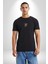 Meksikalı Alebrije Kedi Fütüristik Kedi Siyah Oversize Kadın Erkek Ön Orta Minimal Baskılı T-Shirt 5