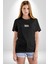 The Night Agent Siyah Oversize Kadın Erkek Ön Orta Minimal Baskılı T-Shirt 2
