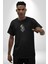 Asker Goril Komutan Siyah Oversize Kadın Erkek Ön Orta Minimal Baskılı T-Shirt 1