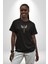 Uçan Hayaller Gökyüzünde Melek Kanatları Siyah Oversize Kadın Erkek Ön Orta Minimal Baskılı T-Shirt 1