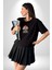 Neden Bu Kadar Negatif Siyah Oversize Kadın Erkek Ön Orta Minimal Baskılı T-Shirt 1