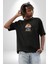 Neden Bu Kadar Negatif Siyah Oversize Kadın Erkek Ön Orta Minimal Baskılı T-Shirt 5
