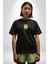 Sık Sık Mutlu Gülmek Teddy Bear Siyah Oversize Kadın Erkek Ön Orta Minimal Baskılı T-Shirt 2