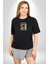 Atatürk Imzalı Türk Logo Siyah Oversize Kadın Erkek Ön Orta Minimal Baskılı T-Shirt 1