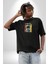 Atatürk Imzalı Türk Logo Siyah Oversize Kadın Erkek Ön Orta Minimal Baskılı T-Shirt 4