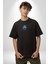 Su Aygırı Hipopotamo Renkli Siyah Oversize Kadın Erkek Ön Orta Minimal Baskılı T-Shirt 2