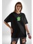 Bu Benim Sırrım Her Zaman Kızgınım Siyah Oversize Kadın Erkek Ön Orta Minimal Baskılı T-Shirt 4