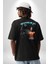 Tupac Müzik Pamuklu Kadın Erkek Oversize Sırt Dijital Baskılı Siyah T-Shirt 4