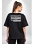 Yanlışsam Susarım, Haklıysam Lafı Sokarım Pamuklu Kadın Erkek Oversize Sırt Dijital Baskılı Siyah T-Shirt 1