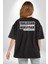 Yanlışsam Susarım, Haklıysam Lafı Sokarım Pamuklu Kadın Erkek Oversize Sırt Dijital Baskılı Siyah T-Shirt 2
