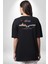 Istanbul Özel Tasarım Pamuklu Kadın Erkek Oversize Sırt Dijital Baskılı Siyah T-Shirt 4