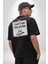 Tahtımı Özledim Ve Geri Döndüm Yazılı Pamuklu Kadın Erkek Oversize Sırt Dijital Baskılı Siyah T-Shirt 2
