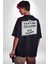 Tahtımı Özledim Ve Geri Döndüm Yazılı Pamuklu Kadın Erkek Oversize Sırt Dijital Baskılı Siyah T-Shirt 4