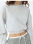Basic Crop Sweatshirt Bisiklet Yaka - Koton - 5WAK10051EK - Gri - Xs 3