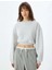 Basic Crop Sweatshirt Bisiklet Yaka - Koton - 5WAK10051EK - Gri - Xs 4