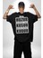 Ben Huzur Aradım, Sen Kusur Şimdi Bensiz Kudur Yazılı Pamuklu Kadın Erkek Oversize Sırt Dijital Baskılı Siyah T-Shirt 1