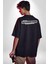 Kimseye Katlanamıyorum Senin Için Origami Oldum Yazılı Pamuklu Kadın Erkek Oversize Sırt Dijital Baskılı Siyah T-Shirt 2