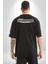Kimseye Katlanamıyorum Senin Için Origami Oldum Yazılı Pamuklu Kadın Erkek Oversize Sırt Dijital Baskılı Siyah T-Shirt 5