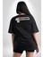 Yalnız Takılıyorum Yazılı Pamuklu Kadın Erkek Oversize Sırt Dijital Baskılı Siyah T-Shirt 2