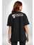 Yalnız Takılıyorum Yazılı Pamuklu Kadın Erkek Oversize Sırt Dijital Baskılı Siyah T-Shirt 3