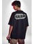 Minoş Kalbim Yine Paramparça Yazılı Pamuklu Kadın Erkek Oversize Sırt Dijital Baskılı Siyah T-Shirt 5
