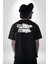 Aklını Önce Geliştir Sonra Beni Eleştir Yazılı Pamuklu Kadın Erkek Oversize Sırt Dijital Baskılı Siyah T-Shirt 3