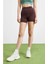 Sportswear Everyday High-Waisted Biker Kahverengi Kadın Şort 1
