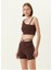 Sportswear Everyday High-Waisted Biker Kahverengi Kadın Şort 4