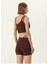 Sportswear Everyday High-Waisted Biker Kahverengi Kadın Şort 5