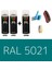 2 Adet Sprey+1 Adet Vernik Su Mavi RAL-5021 Sprey Boya Seti 400 Ml+Zımpara+Kağıtbant+Eldiven 1