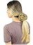 Yoğun Fiber Sentetik Lastikli Topuz Toka / Karamel Platin Röfleli / (CLZ175) 1